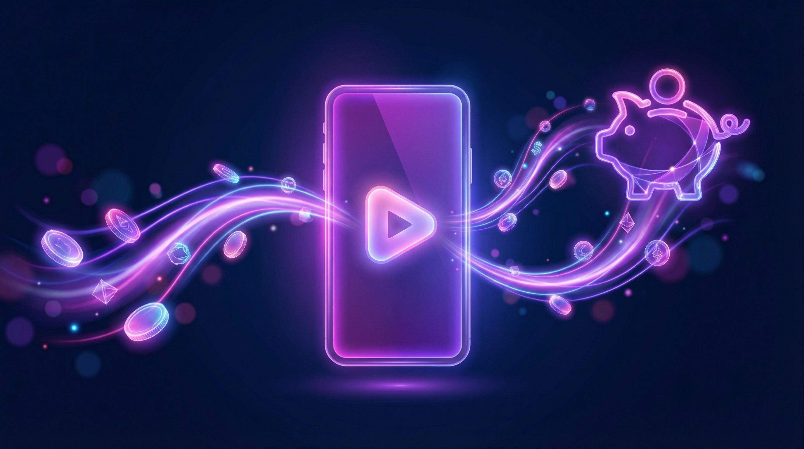 Monthly distribution payment notification on phone screen showing YouTube channel revenue earnings for an Investor